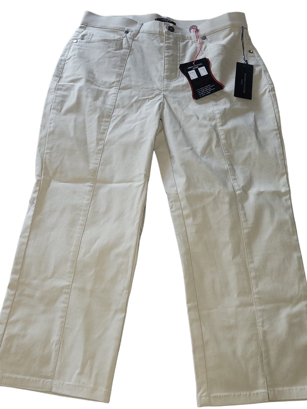 Simon Chang Women's Casual Beige Tummy Control Capris NWT Size 10